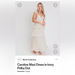 Caroline Maxi Dress in Ivory Polka Dot